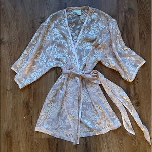 Vintage Sheer Lace Floral Robe